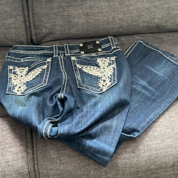 Miss Me -Aqua pair new w/tag. Others worn once. Blue and Yellow pair capris. - Picture 5 of 6